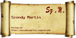 Szondy Martin névjegykártya