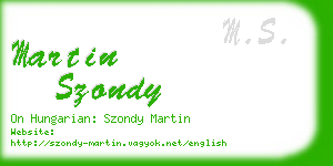 martin szondy business card